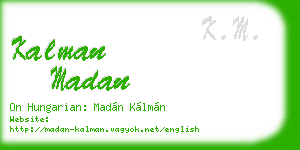 kalman madan business card